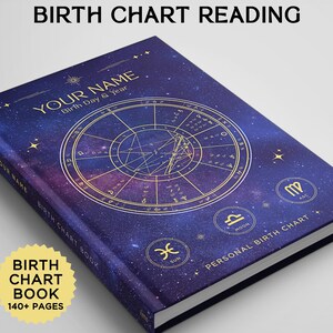 Birth Chart Astrology Reading, Personalized Natal Chart, Custom Birth Chart Analysis with Career Reading, Hardcover Zodiac Book, 140+ Pages!