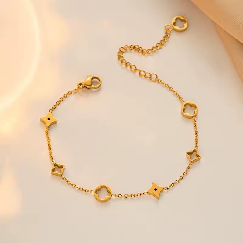 Lot De 7 Bracelets En Métal (3 Bleu-verts Et 4 Dorés