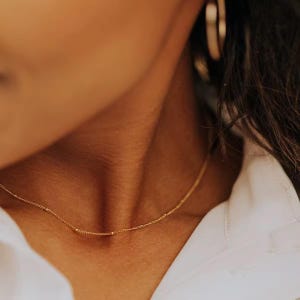 Pearl Decor Necklace for Women, Stainless Steel, Minimalist Link Chain Choker for Everyday Wear