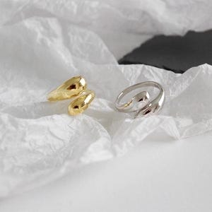 Solid Stainless Steel Adjustable Ring Gold Plated or Silver Plated by Luxora Jewelry - Gift for Her - Valentine's Day Gift