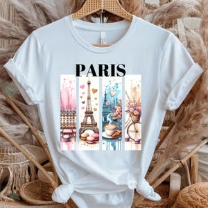 Paris T-Shirt: Eiffel Tower, Macarons, French Souvenir