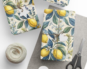 Lemon Floral Gift Wrap | Eco-Friendly Party & Birthday Wrapping Paper