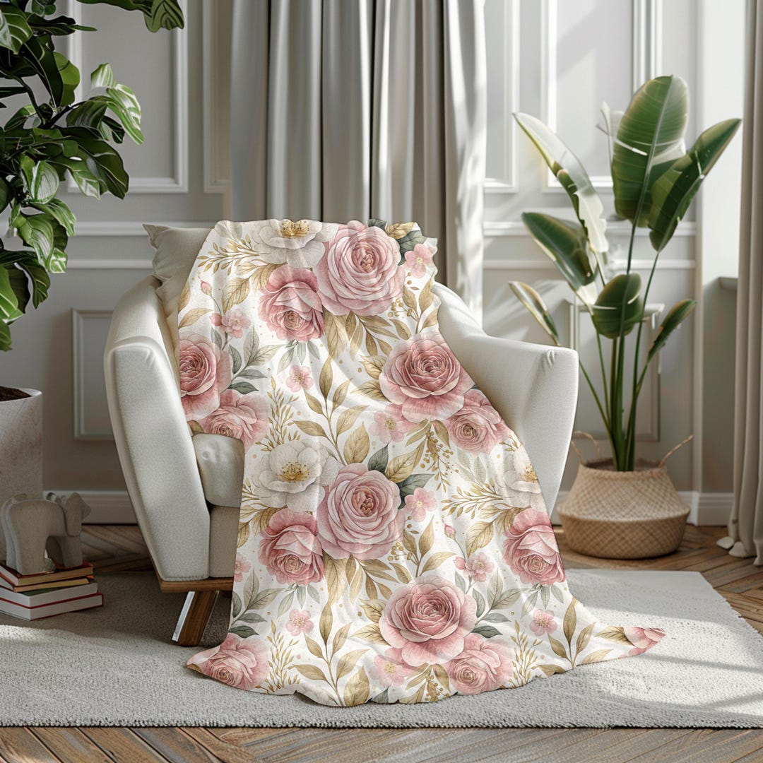 Floral Plush Blanket: Cozy Home Decor Throw - Etsy