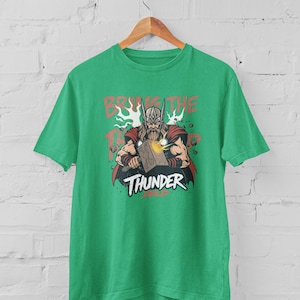雷を降らせろ！お父さんTシャツ マーベル ソーにインスパイアされた面白いお父さんTシャツ | コミックヒーローシャツ | 父の日の最高のギフト