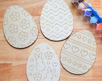 Wooden Easter Egg DIY Craft Kit: Paint Set