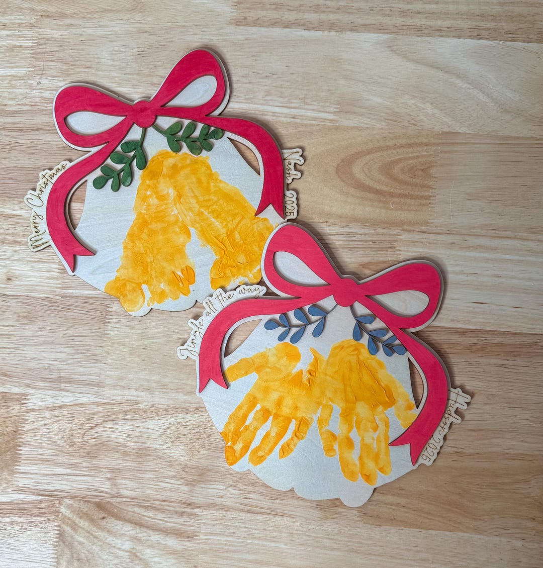 Handprint Bell Personalized Christmas Bell Keepsake | Handprint Footprint Craft - Etsy