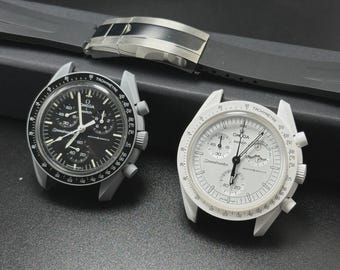 Correa Oysterflex negra para Omega X Swatch MoonSwatch Misión a la Luna