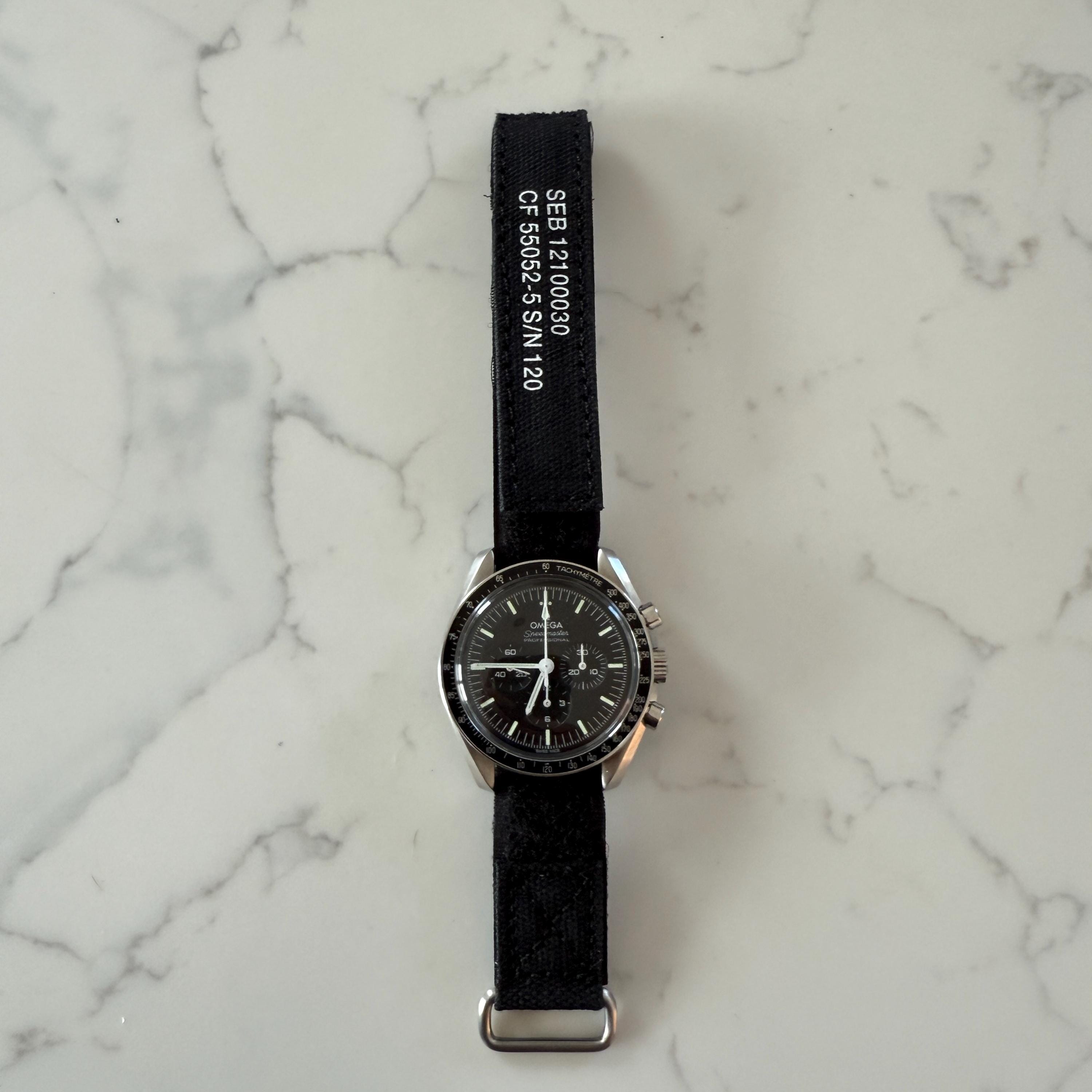 NASA Apollo 1965 Watch Strap Band for Omega Speedmaster Moonwatch Black 20mm