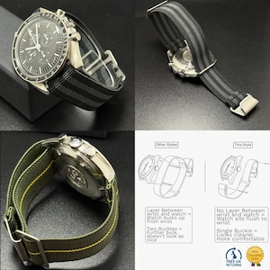 Bracelet montre Marine Nationale : bracelet parachute élastique (convient à Omega, Rolex, Tudor)