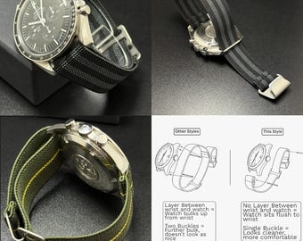 Marine Nationale Watch Strap: Elastic Parachute Band (Fits Omega, Rolex, Tudor)