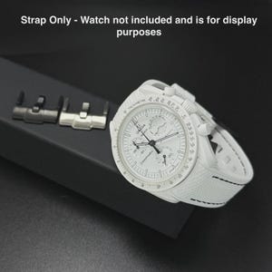 Omega x Swatch Moonswatch Rubber Strap: 20mm White/Black Band