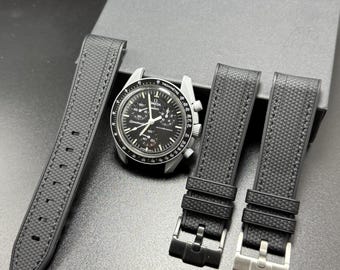 Cinturino nero per Omega x Swatch Mission to the Moon, 20 mm, colore MoonSwatch 20 mm.