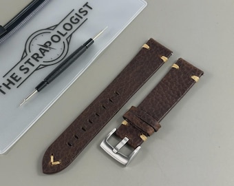 Uhrenarmband braun Vintage Handmade | Uhrenarmband dunkelbraunes Leder | Uhrenband | 18mm, 20mm, 22mm,