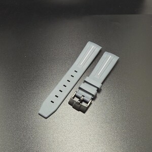 Szaro-biały gumowy pasek do zegarka Omega x Swatch MoonSwatch - 20 mm zdjęcie 2