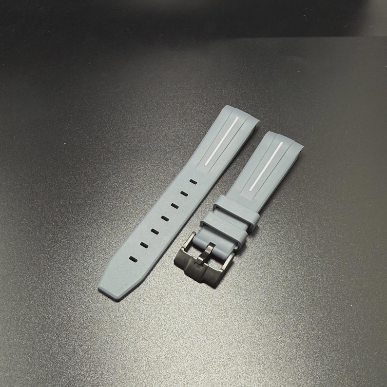 Szaro-biały gumowy pasek do zegarka Omega x Swatch MoonSwatch - 20 mm zdjęcie 2