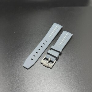 Szaro-biały gumowy pasek do zegarka Omega x Swatch MoonSwatch - 20 mm zdjęcie 3