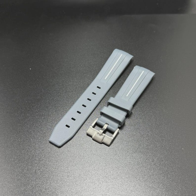 Szaro-biały gumowy pasek do zegarka Omega x Swatch MoonSwatch - 20 mm zdjęcie 3