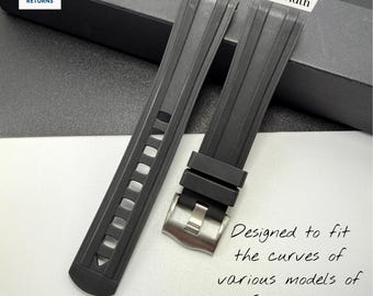 Black Omega Seamaster Diver 300 300m Compatible Premium Rubber Straps 20mm