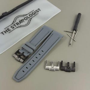 Rubber Watch Strap For Omega x Swatch MoonSwatch Mission to the Moon Grey Black