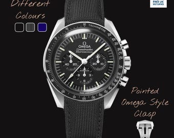 Omega Speedmaster Moonwatch Rubber Watch Strap Band 20mm with deployment clasp