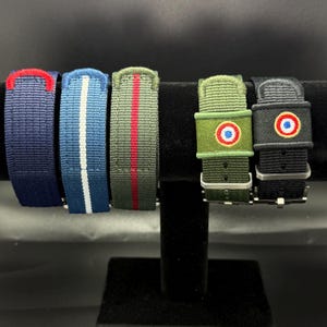 Tudor FXD nylon horlogeband in militaire stijl, geribbelde structuur (22 mm, klittenband)