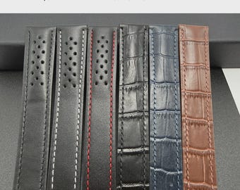 Correa de cuero estilo carreras con cierre desplegable: compatible con Omega, Seiko, Tag Heuer, Rolex y la mayoría de las demás marcas.