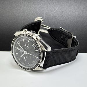 Cordura Nylon and Leather Watch Strap Band For Omega Speedmaster Moonwatch , Tudor, Rolex, Citizen