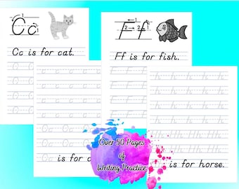 Handwriting Practice, Uppercase and Lowercase Letters, Workbook for Kindergarten and Preschool