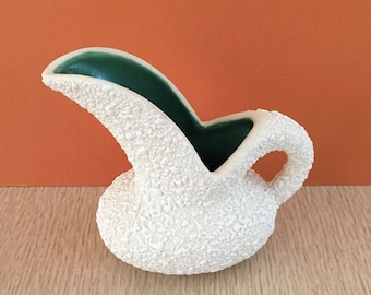 Vintage 50s White Splatterware Vase