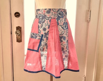 Vintage 50s-60s Pink Modern New Half Apron