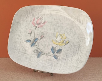 Vintage English Staffordshire Rose Duet Platter - Meakin