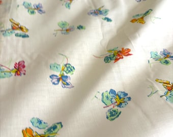 Vintage Dan River Dantrel Colorful Floral Double Flat Sheet New Old Stock