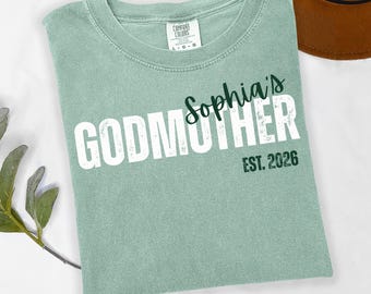 Comfort Colors® Personalized Godmother Shirt, Godmother Proposal Gift, Godmother gift, Godmother Gifts from Goddaughter, Custom God Mom Tee
