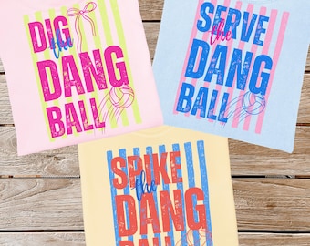 Comfort Colors® Funny Volleyball Shirt, Spike the Dang Ball Shirt, Volleyball Mom Shirt, Volleyball Team Gifts, Volleyball Coach Gift