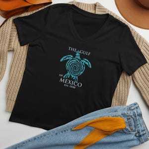 Gulf of Mexico V-Neck Shirt: Womens Soft Style T-Shirt