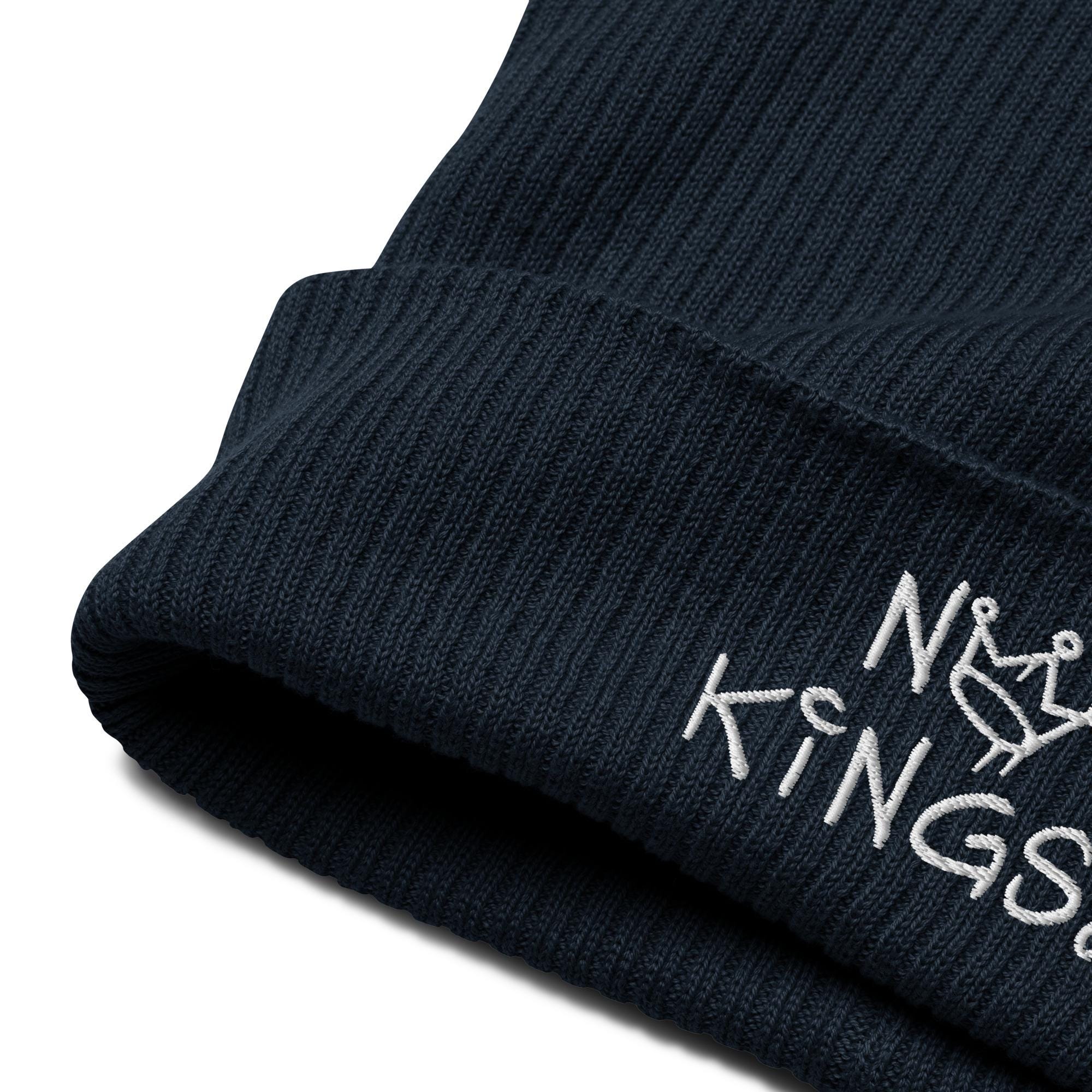 No Kings Beanie: Organic and Embroidered, Soft Cotton