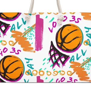 Sac de basket, sac de week-end surdimensionné, énorme sac fourre-tout, sac de basket-ball, sac d'entraîneur, sac de bénévole, sac inspiré de fan, sac de rentrée