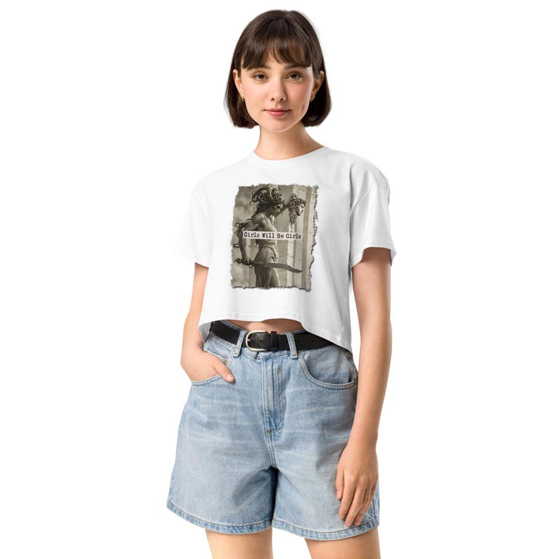 Medusa Crop Top, Medusa Shirt, Summer Shirt, Female Power Shirt, Premium Soft, Breathable, Summer Colors