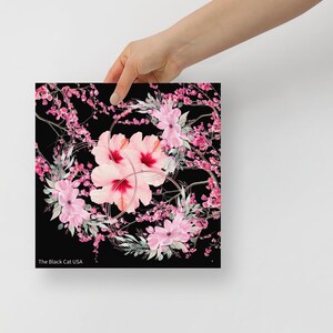 Stampa artistica, Pretty in Pink, Arte murale floreale scura, Arte floreale scura, Fiori rosa, Arte floreale, Regalo per la festa della mamma, Arte floreale