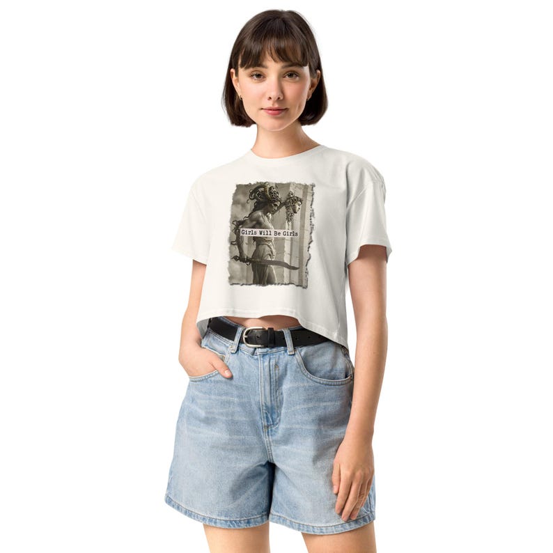 Medusa Crop Top, Medusa Shirt, Summer Shirt, Female Power Shirt, Premium Soft, Breathable, Summer Colors
