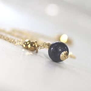 Blue Sapphire Necklace, 14k Gold Fill, Blue Gold Necklace, Sapphire Necklace, Sapphire Gemstone, September Birthstone Necklace - Sept Blues