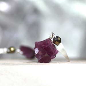 Natural Ruby Sterling Silver Earrings: July Birthstone Jewelry