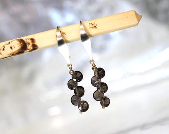 Petite Smoky Quartz Drop Earrings, 14k Gold Fill