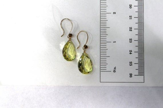 Yellow Earrings Yellow Quartz Earrings Gold Earrings Lemon Etsy