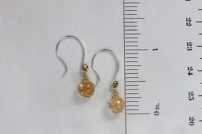 Citrine Earrings Gold Earrings Pale Yellow Earrings Etsy