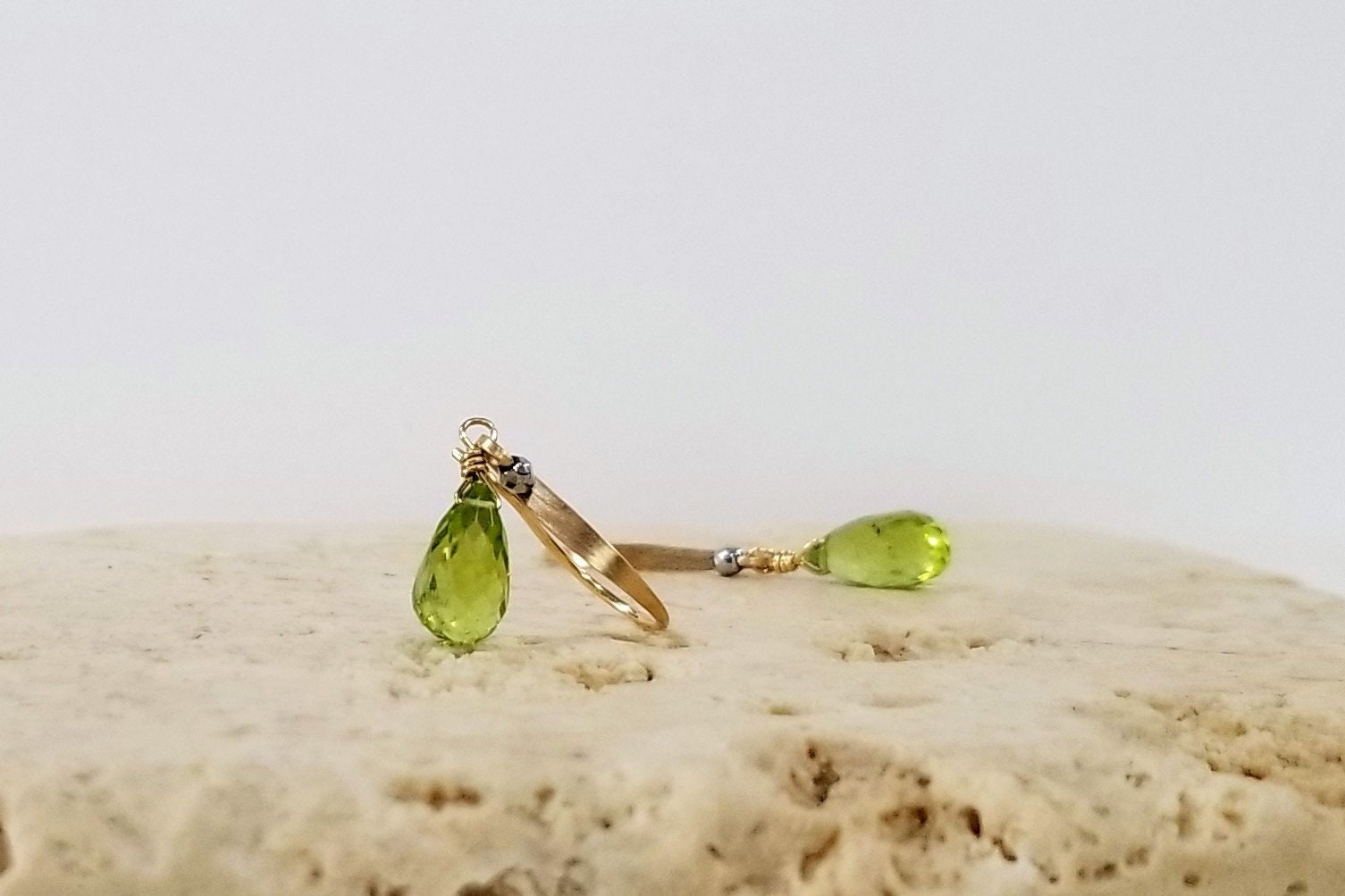 Peridot Chrysoberyl Tropical Flower Earrings