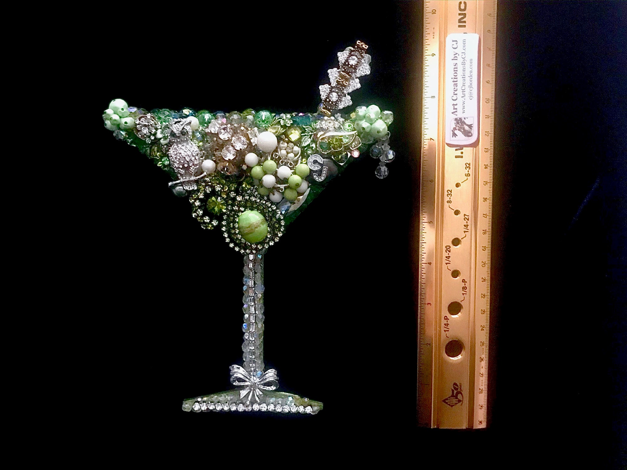 Martini Glass Vintage Jewelry Art Martini Cocktail Wall Art Etsy