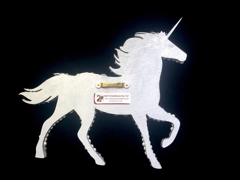 Unicorn Art Decor Upcycled Unicorn Vintage Jewelry Art Etsy