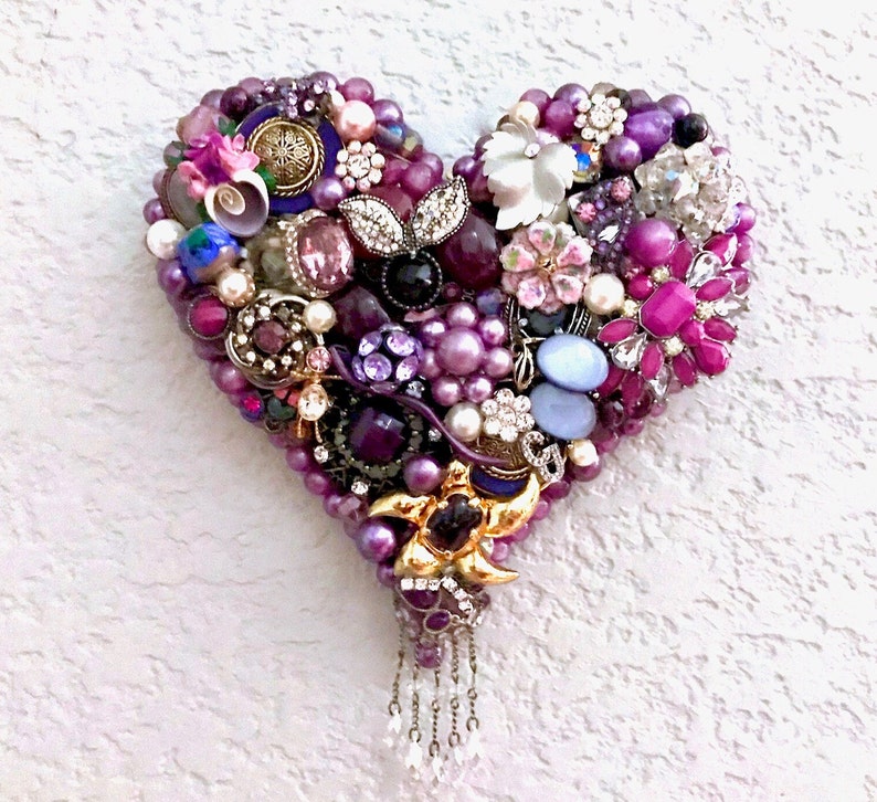 Heart Wall Art Decor Heart Love Romance Gift Upcycled Etsy