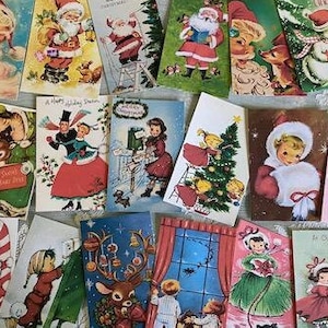 Kerststansen-24 retro jaren 50 vintage kerstkaarten in stijl, 24 stijlen-stansvormen/cadeaukaartjes-voorraad kaarten maken-nieuw item nov 2024